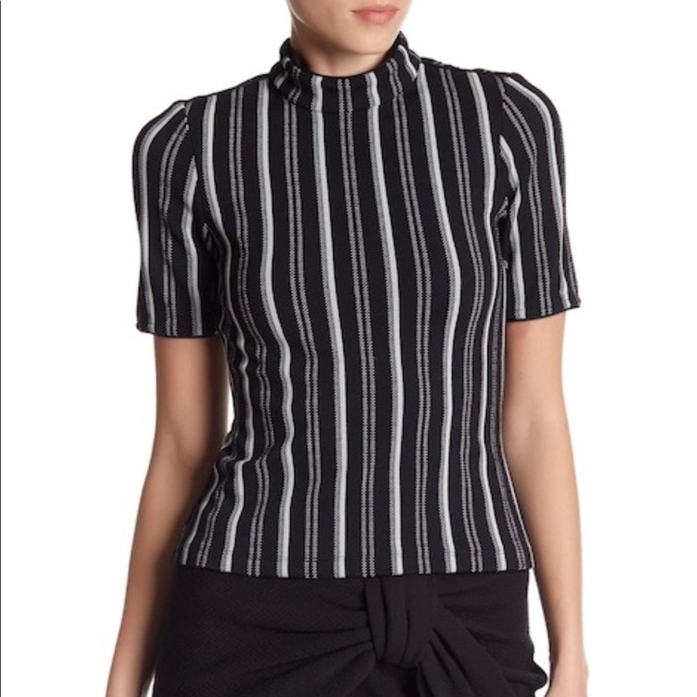 NWT Opening Ceremony Black Multi Striped Top M